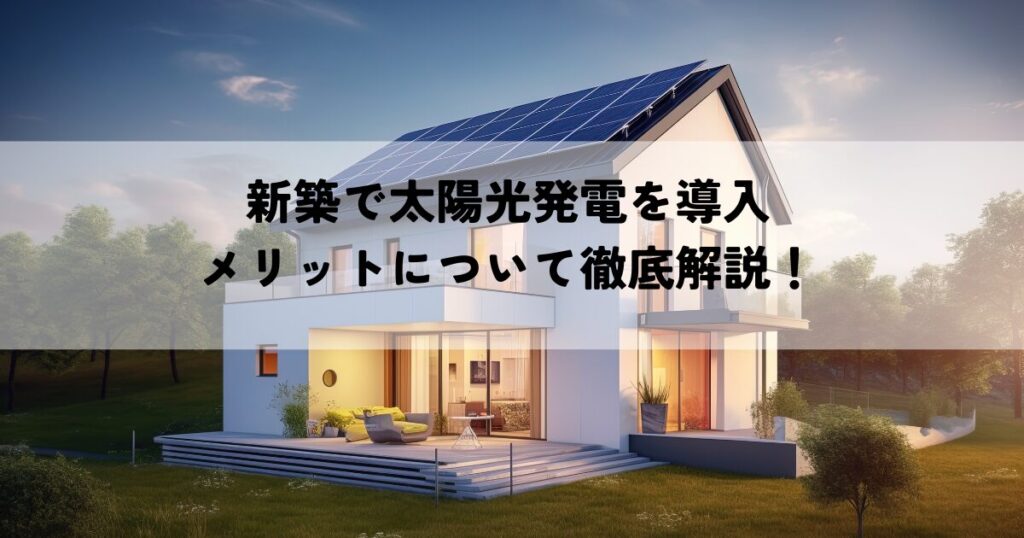 新築で太陽光発電を導入するメリットについて徹底解説！