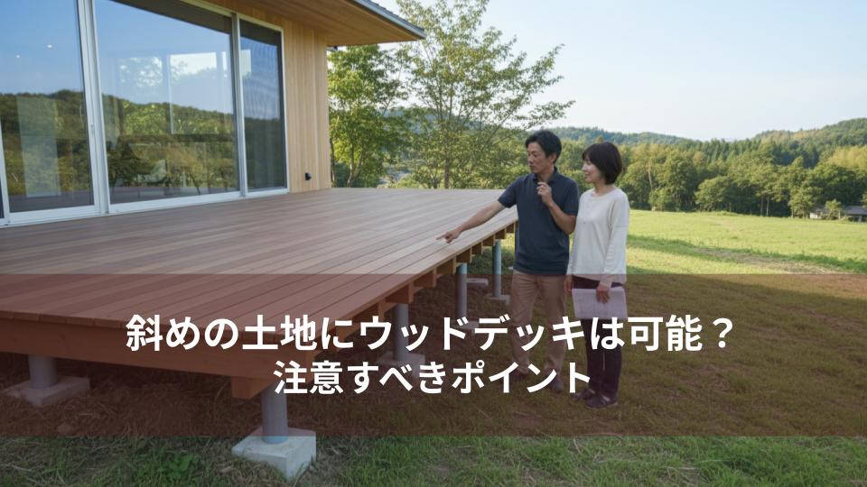 斜めの土地にウッドデッキは設置可能？注意すべきポイントをご紹介！