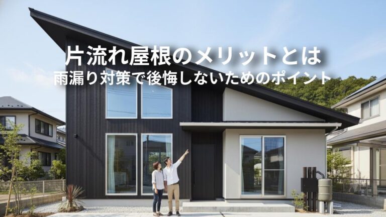 新築で片流れ屋根を選ぶメリットと雨漏り対策で後悔しないためのポイントとは