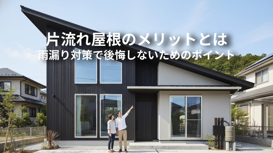 新築で片流れ屋根を選ぶメリットと雨漏り対策で後悔しないためのポイントとは